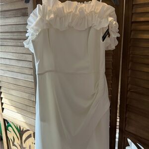 Elegant White Ruffle Dress